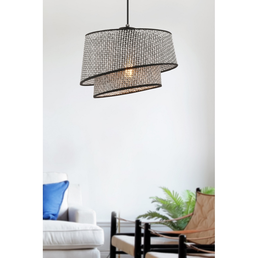 Závesná lampa BARETTE 1xE27/60W/230V sivá/čierna