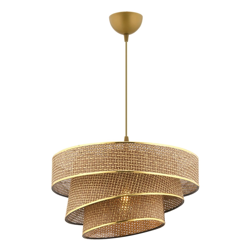 Závesná lampa COUPER 1xE27/60W/230V hnedá/zlatá