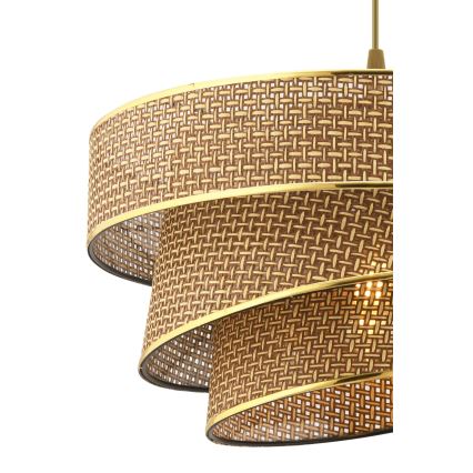 Závesná lampa COUPER 1xE27/60W/230V hnedá/zlatá