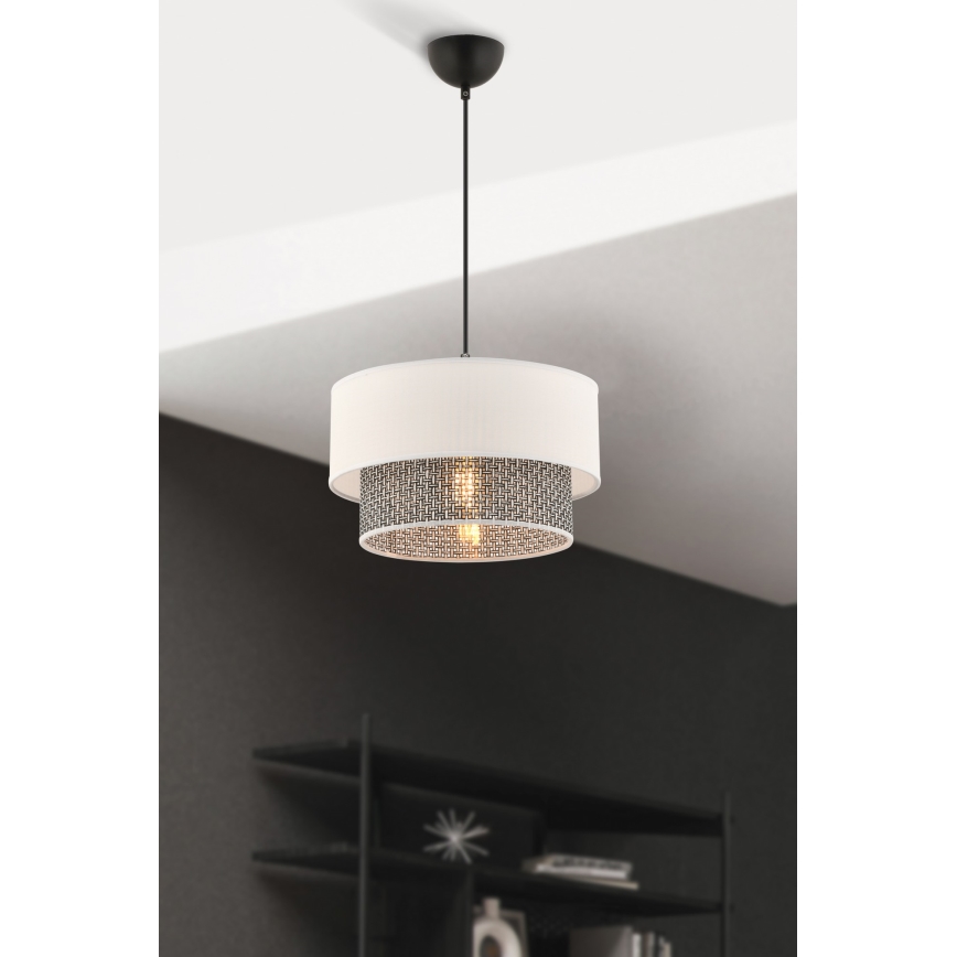 Závesná lampa ECHO 1xE27/60W/230V krémová/sivá