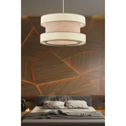 Závesná lampa HALO 1xE27/60W/230V béžová/krémová