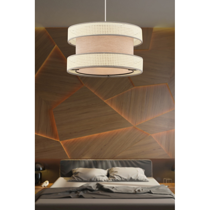 Závesná lampa HALO 1xE27/60W/230V béžová/krémová