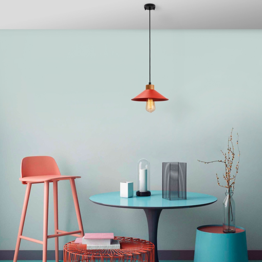 Závesná lampa MANAVGAT 1xE27/40W/230V červená/hnedá