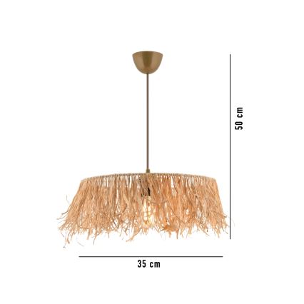 Závesná lampa MARISKA na kábli 1xE27/40W/230V ráfia