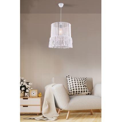 Závesná lampa NESS MACRAME 1xE27/40W/230V biela