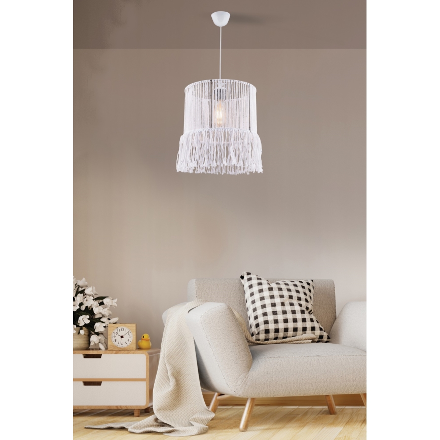 Závesná lampa NESS MACRAME 1xE27/40W/230V biela