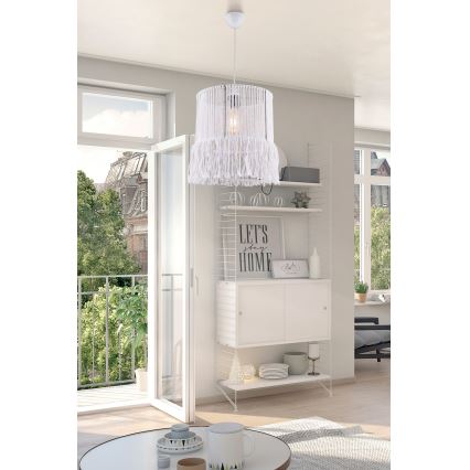 Závesná lampa NESS MACRAME 1xE27/40W/230V biela