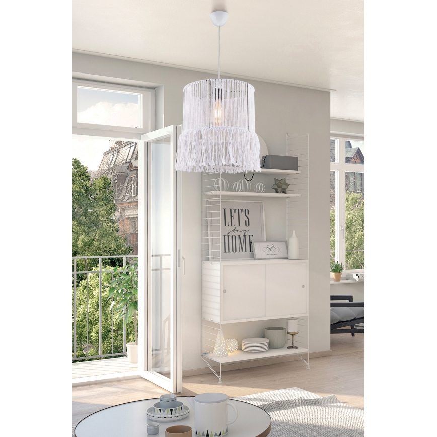Závesná lampa NESS MACRAME 1xE27/40W/230V biela
