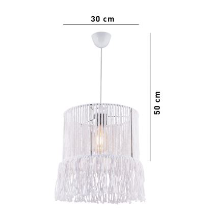 Závesná lampa NESS MACRAME 1xE27/40W/230V biela