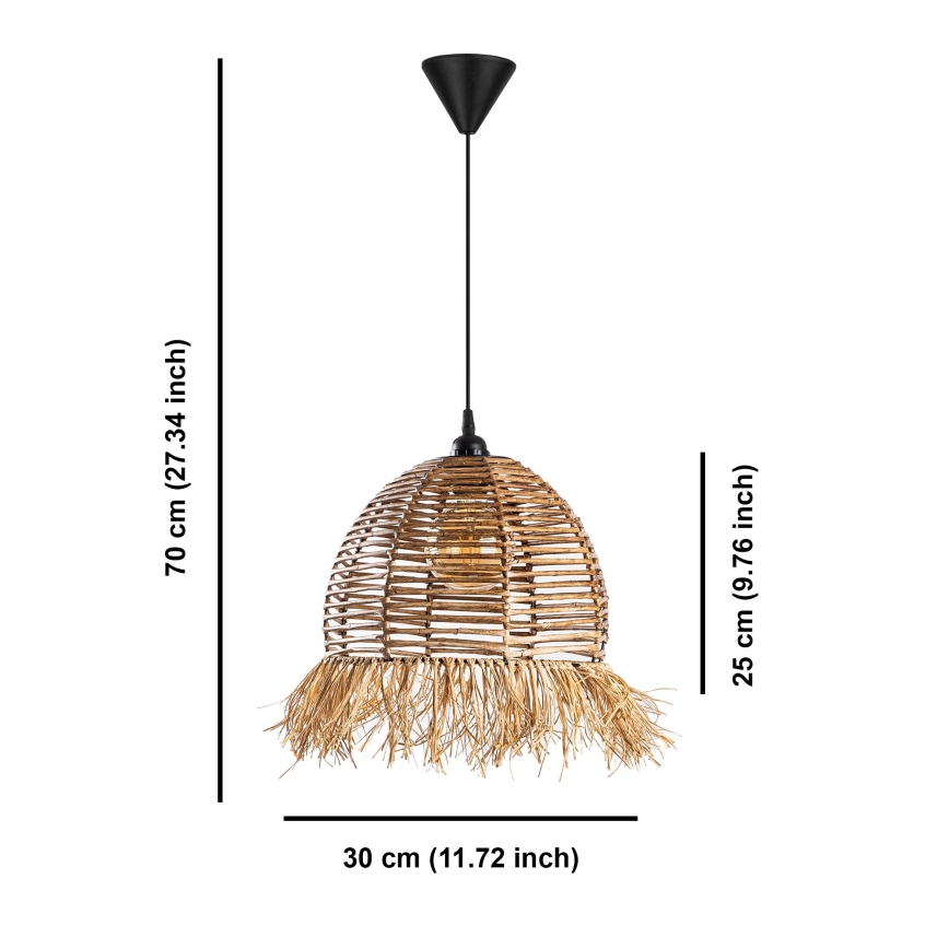 Závesná lampa RUYO 1xE27/40W/230V hnedá