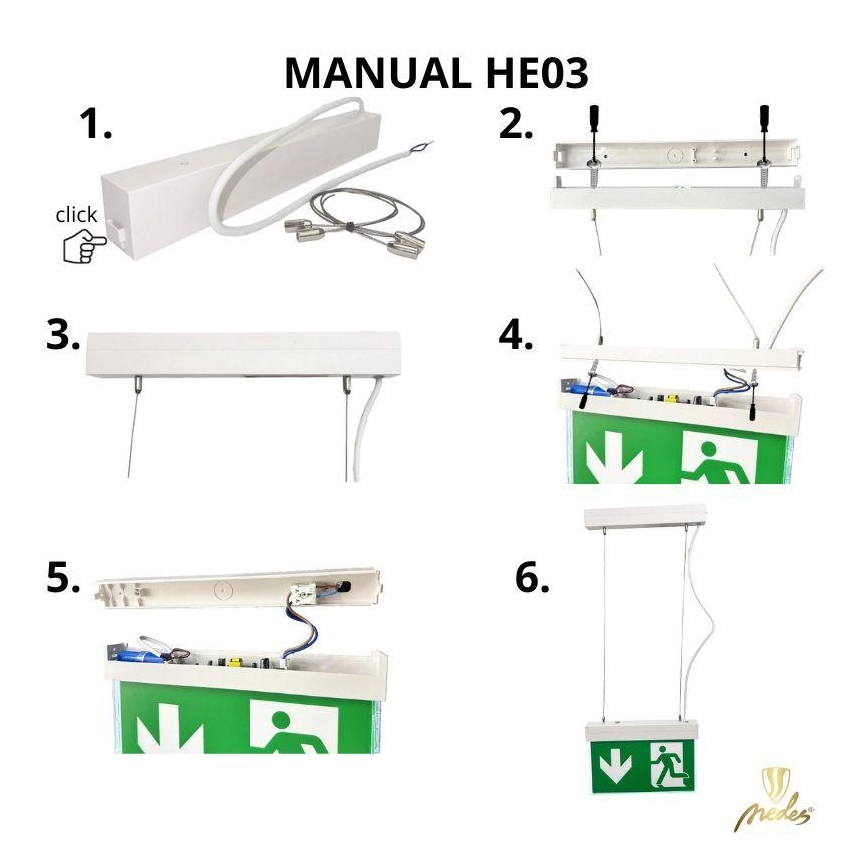 Závesné príslušenstvo pre núdzové svietidlá