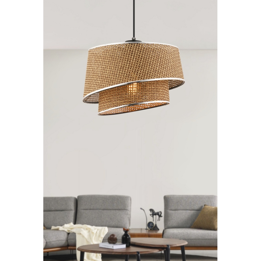 Závesné svietidlo BARETTE 1xE27/60W/230V hnedé/lesklý chróm