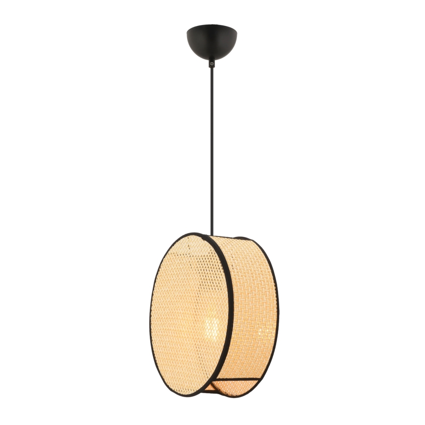 Závesné svietidlo BIG DRUM s lankom 1xE27/60W/230V, béžová/čierna