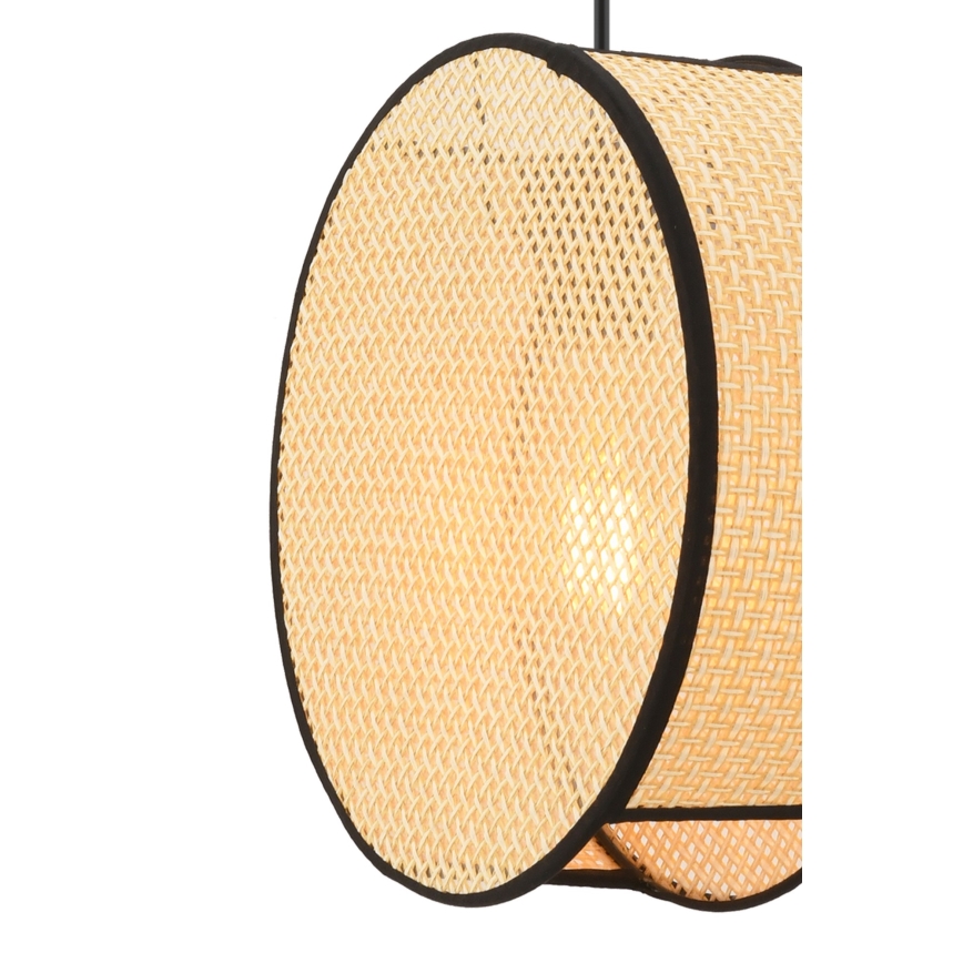 Závesné svietidlo BIG DRUM s lankom 1xE27/60W/230V, béžová/čierna