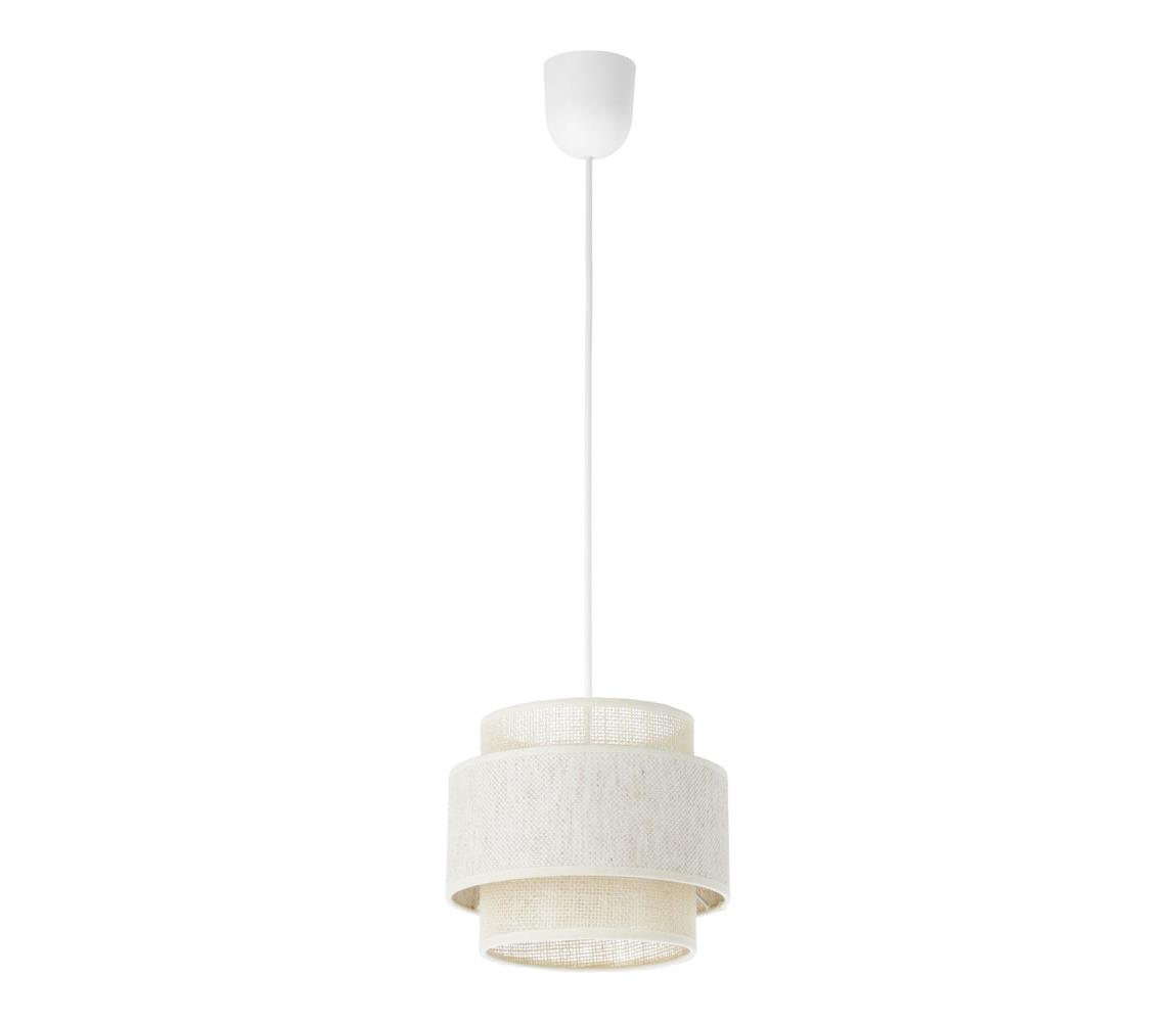 Závesné svietidlo BOHO na lanku 1xE27/60W/230V, priemer 20 cm, krémová/juta H0169