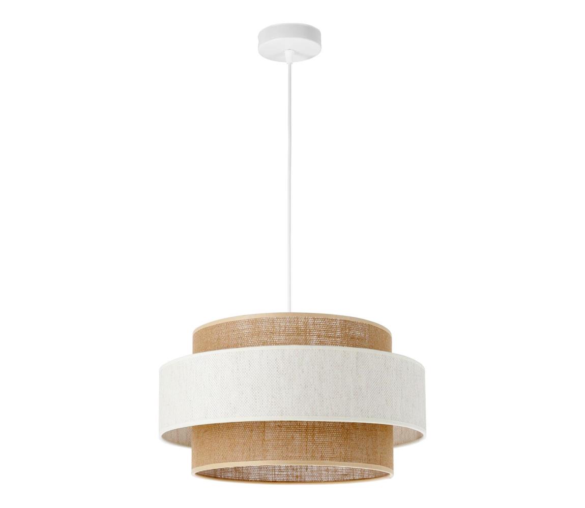 Závesné svietidlo BOHO na lanku 1xE27/60W/230V priemer 40 cm krémová/juta H0162