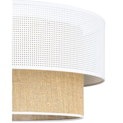 Závesné svietidlo BORHO na lanku 1xE27/60W/230V pr. 40 cm biela/juta