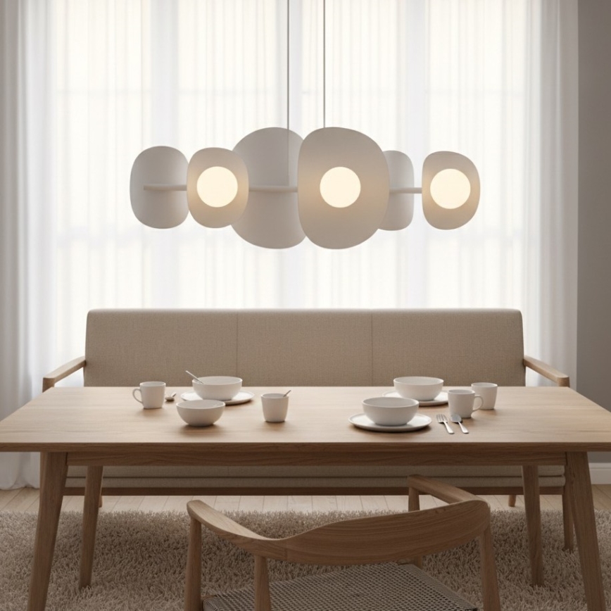 Závesné svietidlo ELEMENTI na lankách 6xG9/8W/230V, biela