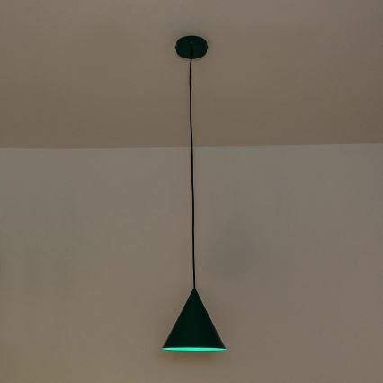 Závesné svietidlo ETNA na lanku 1xE27/15W/230V, priemer 18,5 cm, zelené