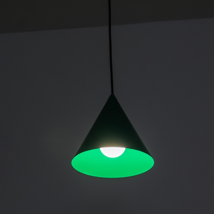 Závesné svietidlo ETNA na lanku 1xE27/15W/230V, priemer 18,5 cm, zelené