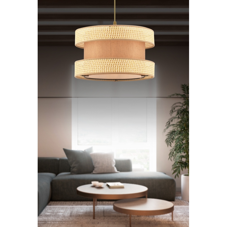 Závesné svietidlo HALO 1xE27/60W/230V hnedé/bežové