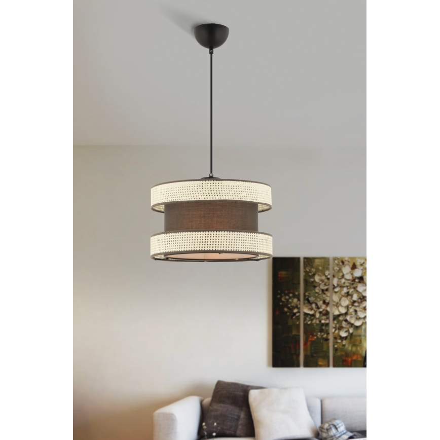 Závesné svietidlo HALO 1xE27/60W/230V hnedé/krémové