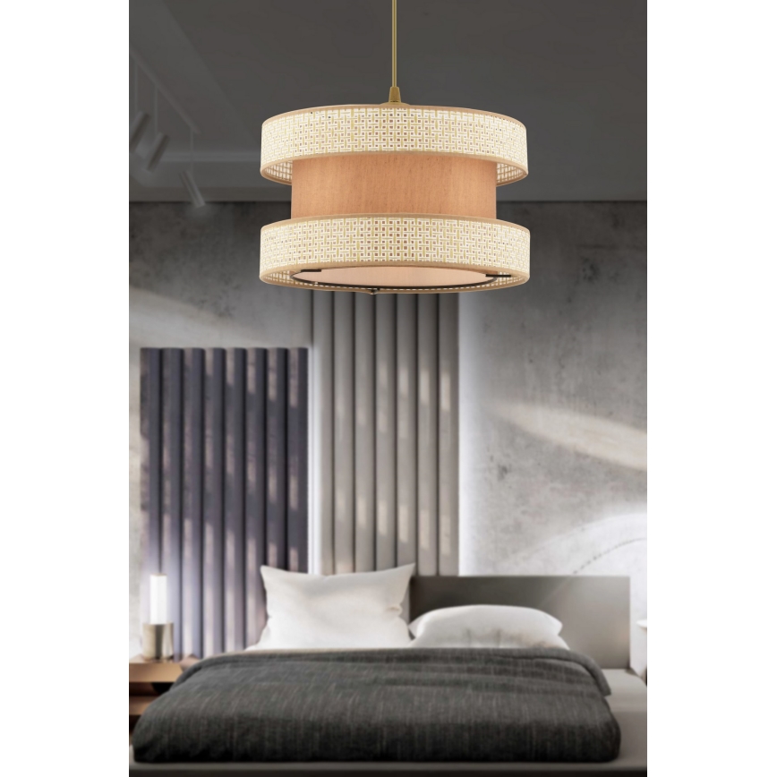 Závesné svietidlo HALO na lanku 1xE27/60W/230V béžové/krémové