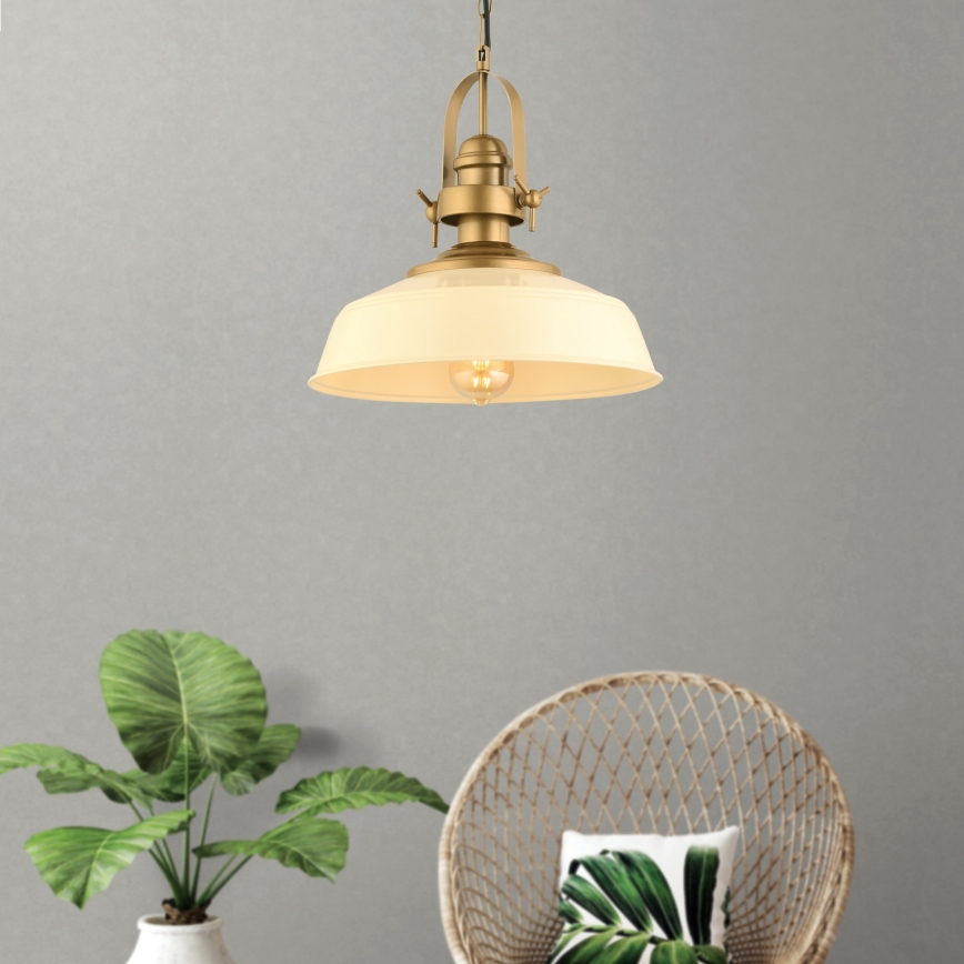 Závesné svietidlo MONZA 1xE27/40W/230V 35 cm krémové/ružové