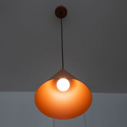 Závesné svietidlo na kábli ETNA 1xE27/15W/230V pr. 25 cm oranžové