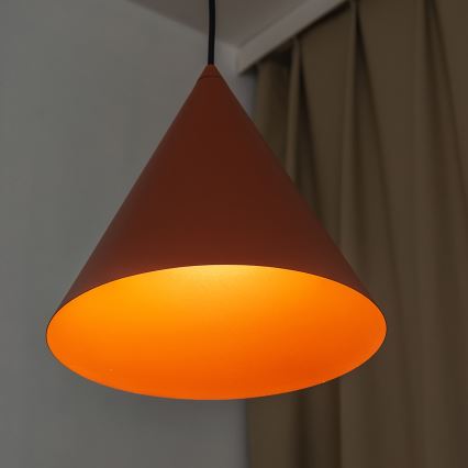 Závesné svietidlo na kábli ETNA 1xE27/15W/230V pr. 25 cm oranžové