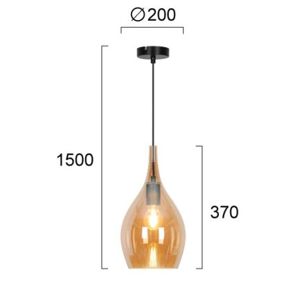 Závesné svietidlo na kábli NEXT 1xE27/40W/230V oranžová/čierna