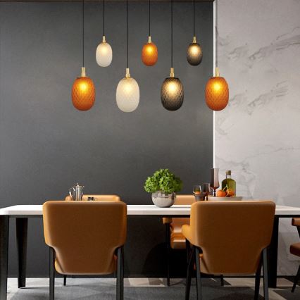 Závesné svietidlo na lane CACTUS 7xG9/5W/230V medené/šedé/biele