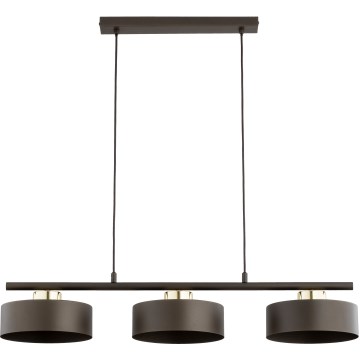 Závesné svietidlo na lane SELIA 3xE27/15W/230V hnedé