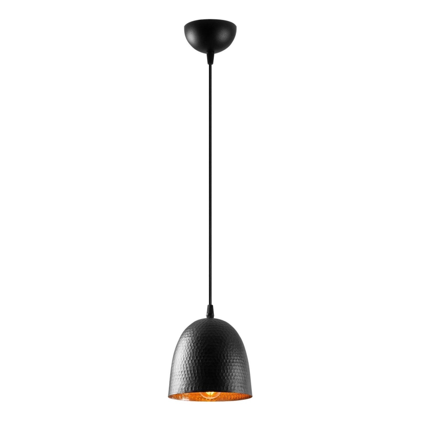 Závesné svietidlo na lane TATTOO 1xE27/40W/230V pr. 16 cm čierne