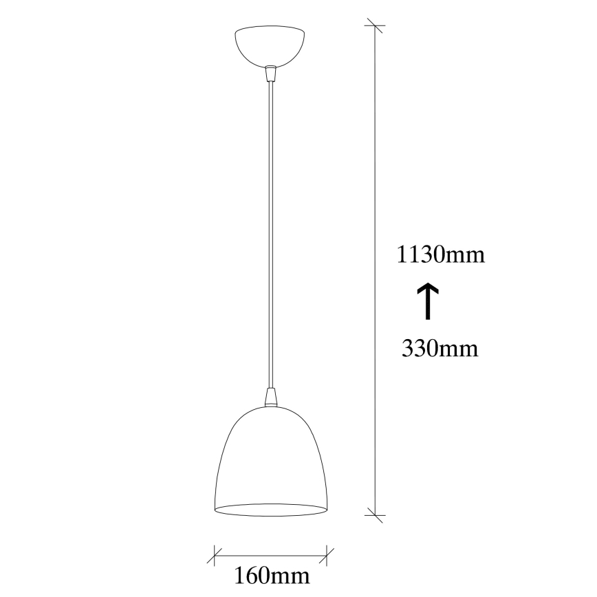 Závesné svietidlo na lane TATTOO 1xE27/40W/230V pr. 16 cm čierne