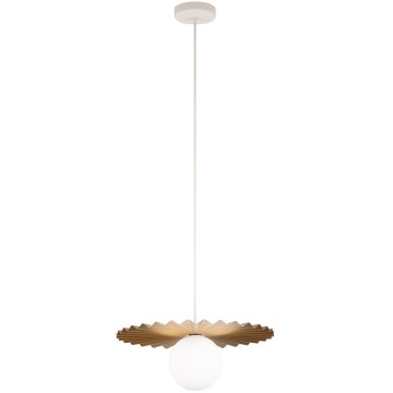Závesné svietidlo na lankách SUNPLISS 1xG9/10W/230V, priemer 35 cm, zlatá/krémová