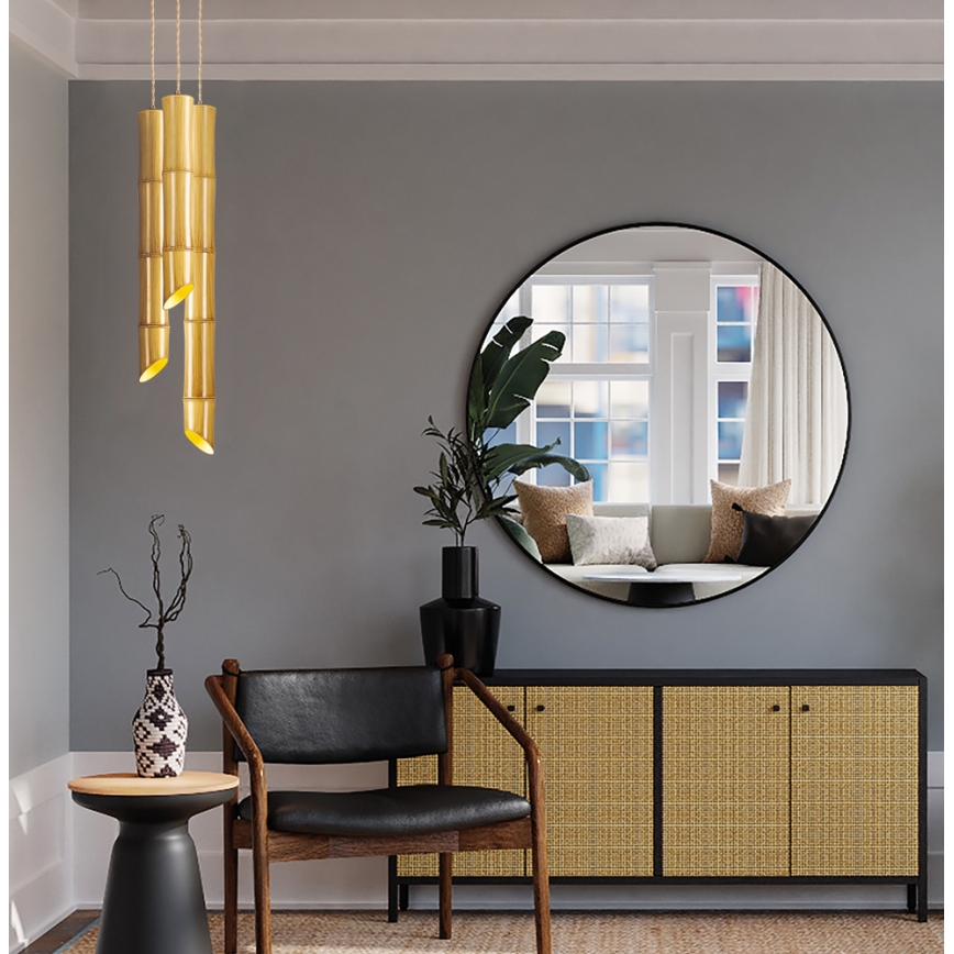 Závesné svietidlo na lanku BAMBOO 1xGU10/50W/230V bambus