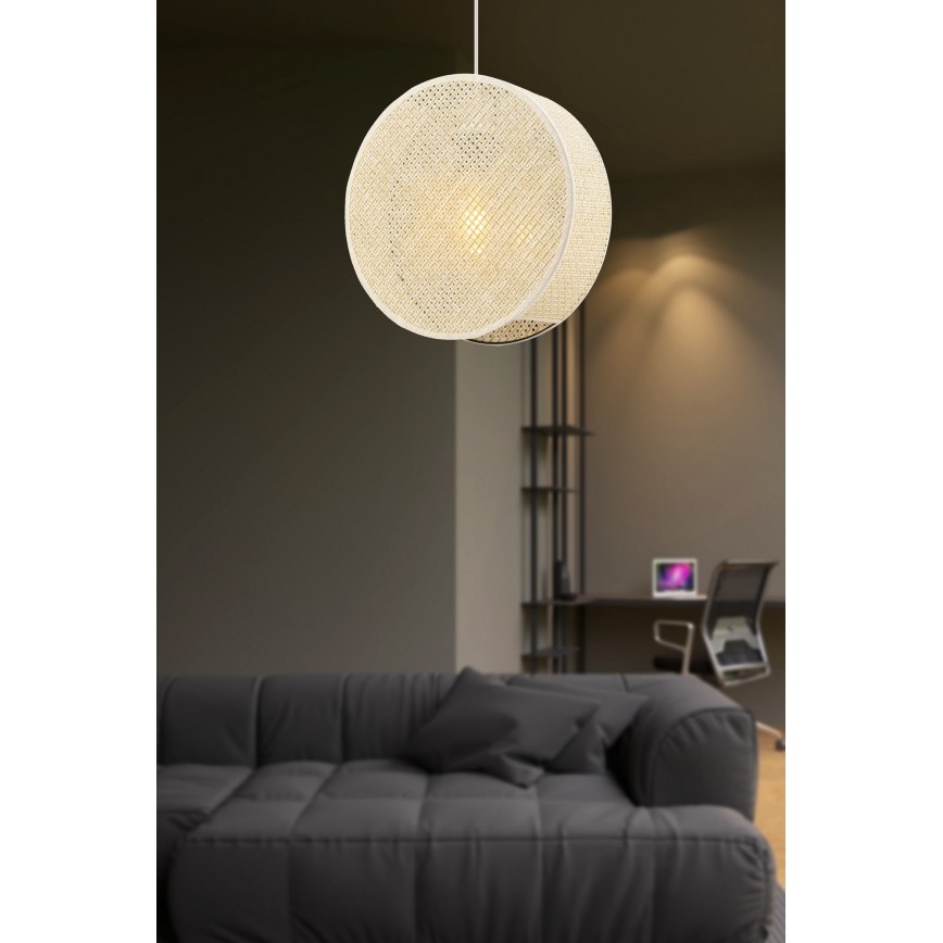 Závesné svietidlo na lanku BIG DRUM 1xE27/60W/230V krémové