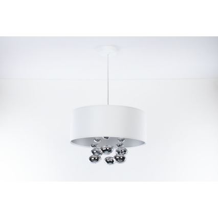 Závesné svietidlo na lanku BUBBLE 1xE27/60W/230V priemer 50 cm biele