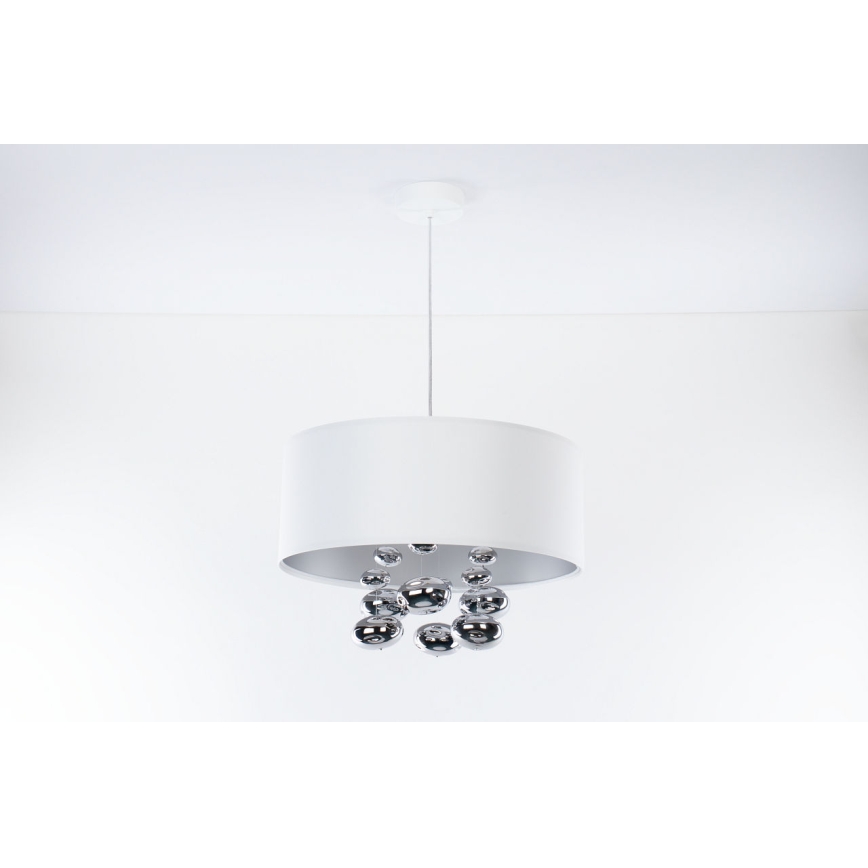 Závesné svietidlo na lanku BUBBLE 1xE27/60W/230V priemer 50 cm biele