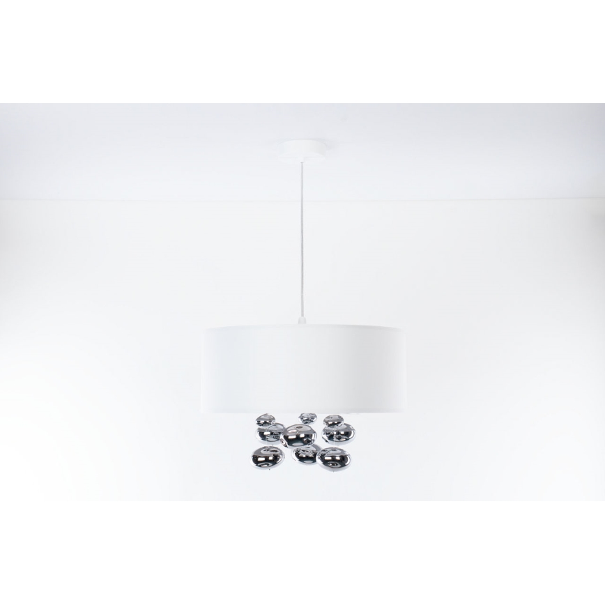 Závesné svietidlo na lanku BUBBLE 1xE27/60W/230V priemer 50 cm biele