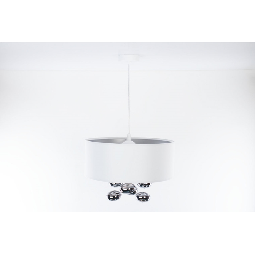 Závesné svietidlo na lanku BUBBLE 1xE27/60W/230V priemer 50 cm biele