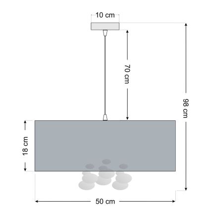 Závesné svietidlo na lanku BUBBLE 1xE27/60W/230V priemer 50 cm biele
