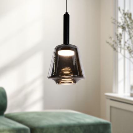 Závesné svietidlo na lanku BUENO 1xGX53/9W/230V pr. 18 cm dymovo čierne