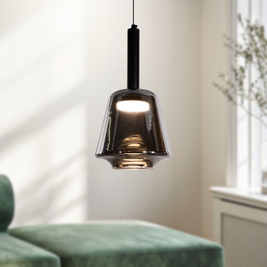 Závesné svietidlo na lanku BUENO 1xGX53/9W/230V pr. 18 cm dymovo čierne