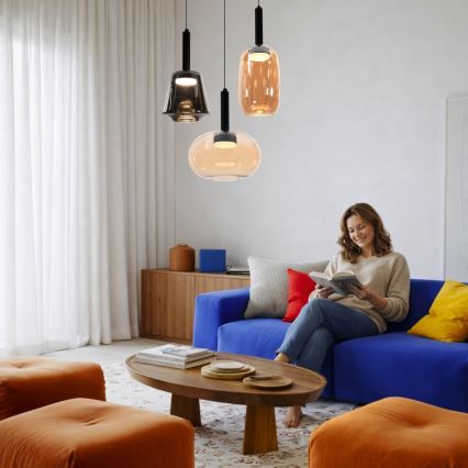 Závesné svietidlo na lanku BUENO 1xGX53/9W/230V pr. 18 cm dymovo čierne