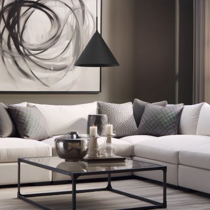 Závesné svietidlo na lanku CAPITAL 1xGX53/15W/230V priemer 32 cm čierne