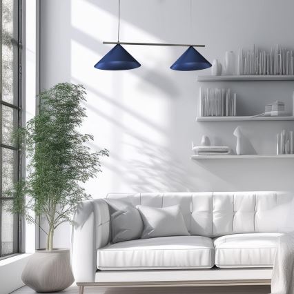 Závesné svietidlo na lanku CAPITAL 2xGX53/15W/230V modrá