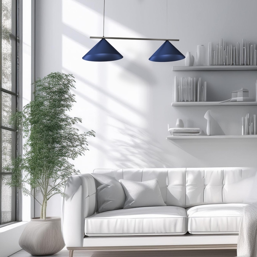 Závesné svietidlo na lanku CAPITAL 2xGX53/15W/230V modrá