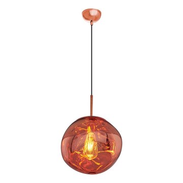 Závesné svietidlo na lanku CRUMPLED 1xE27/24W/230V priemer 26 cm medené